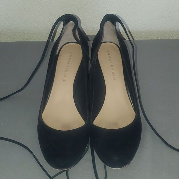 Loeffler Randall Black Suede Ankle Wrap Heels - Quiet Luxury Vibes - Picture 4 of 14